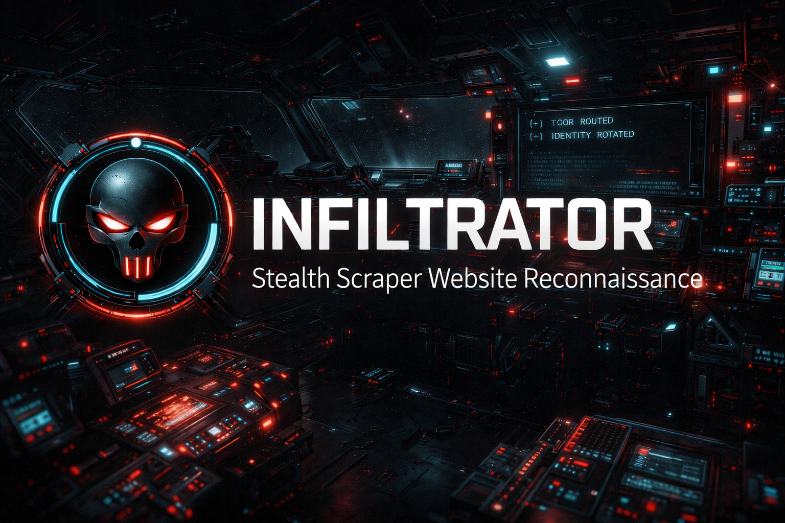INFILTRATOR II — Stealth Scraper Web Reconnaissance
Hardened recursive acquisition and passive analysis. Tor-routed. Per-request entropy. Single-file deployment.