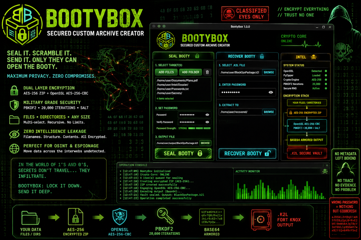 BootyBox encryption application and security workflow