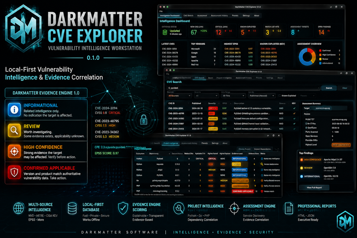 DarkMatter CVE Explorer application